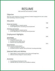 How To Fill Out A Resume For First Job