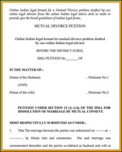 Indian Divorce Application Form Download Pdf