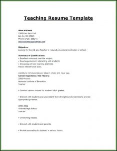 Indian Primary Teacher Resume Format In Word