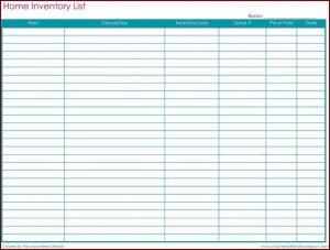 Inventory Spreadsheet Template