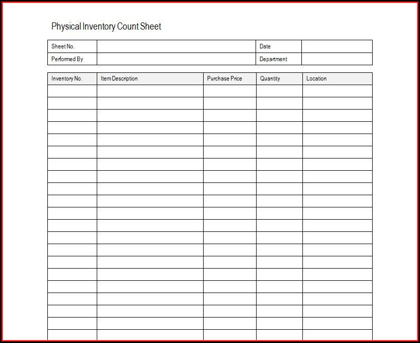 Inventory Spreadsheet Template Free
