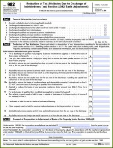 Irs Cancellation Of Debt Form