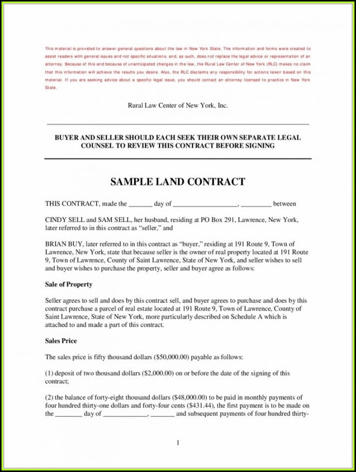 Land Contract Example Michigan