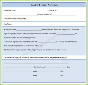 Landlord Tenant Agreement Form Sample