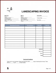 Landscaping Company Invoice Template