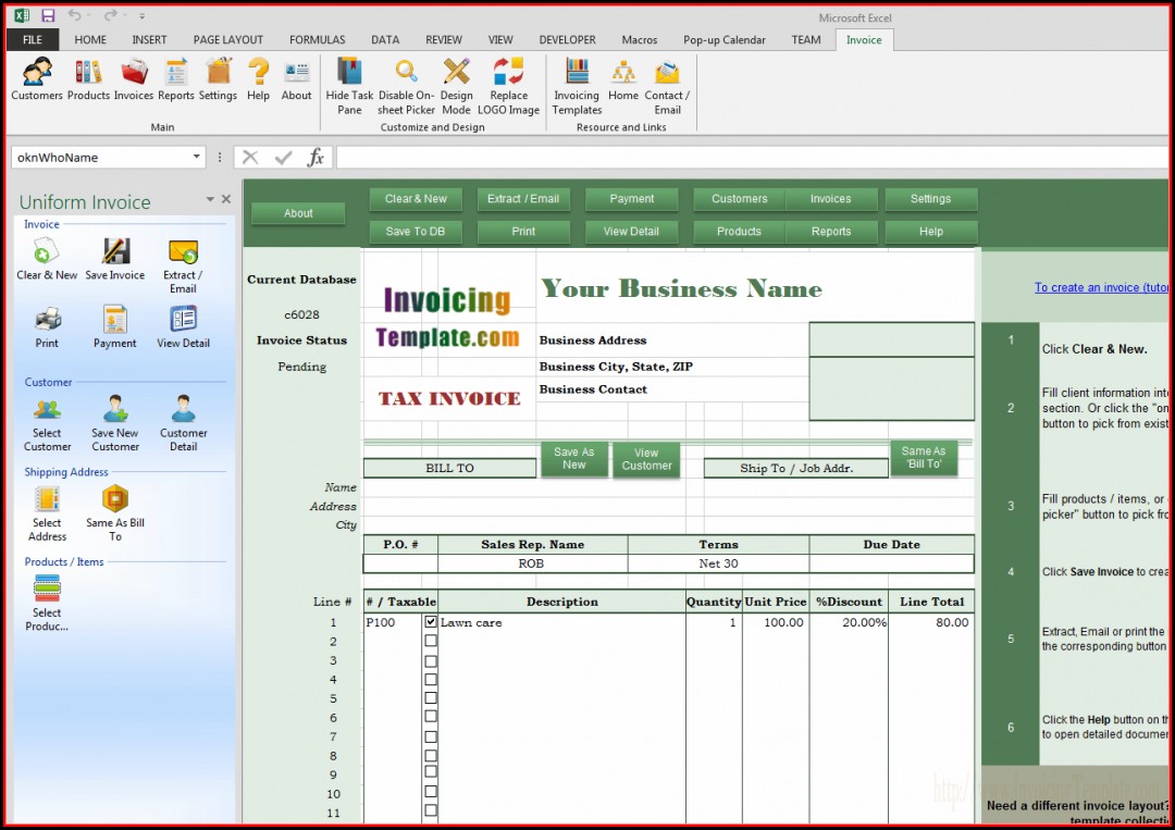 Landscaping Invoice Example