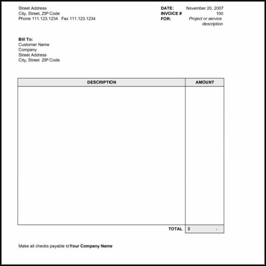 Landscaping Invoice Template Word