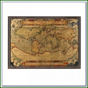 Large Framed Old World Maps