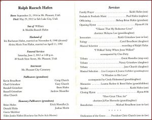 Lds Funeral Service Program Template