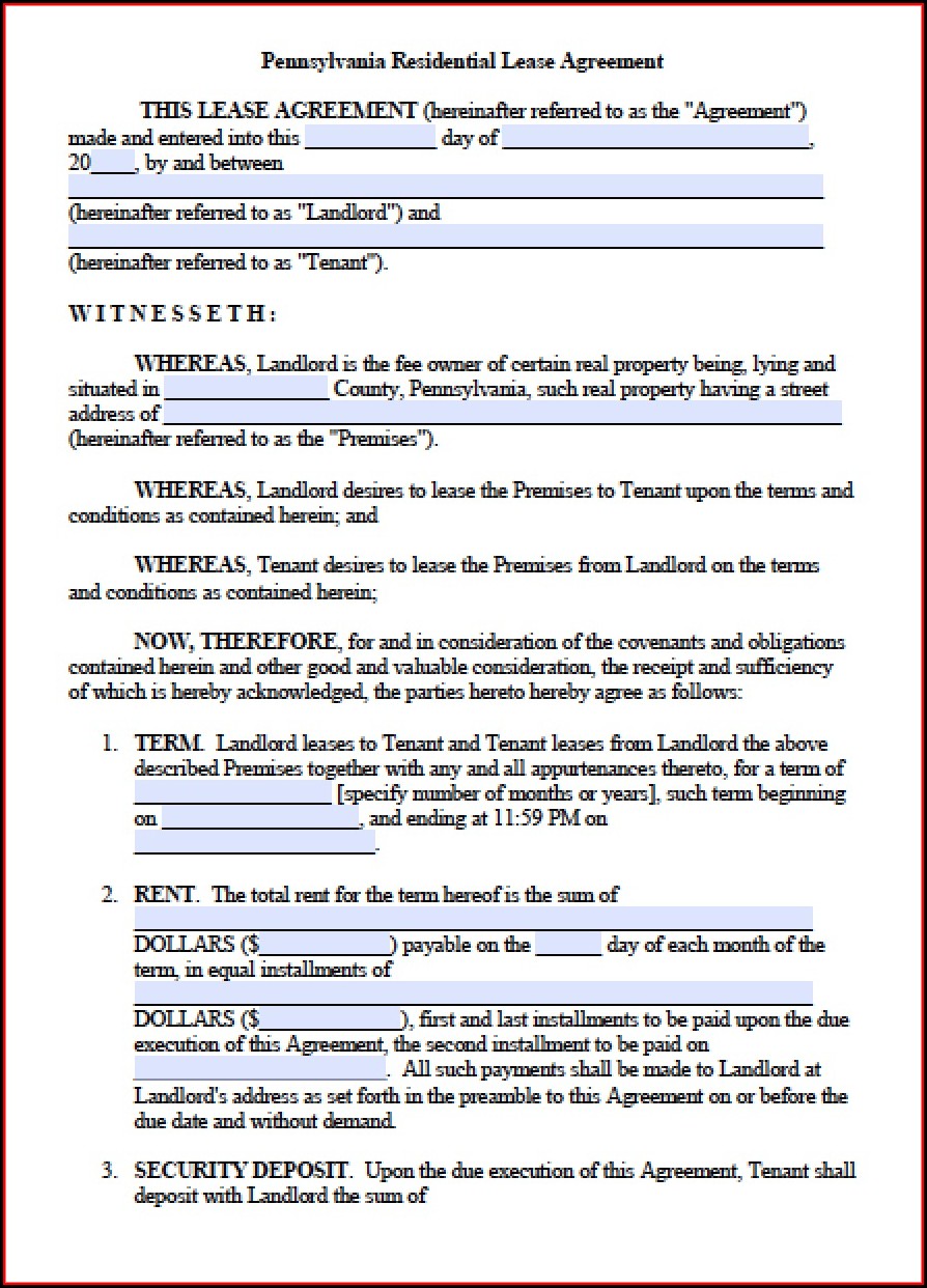 Lease Template Word Doc