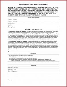 Lien Waiver Example