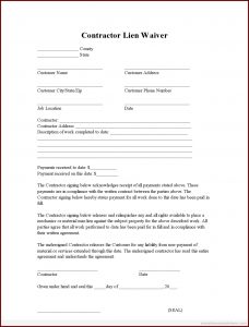 Lien Waiver Template Free