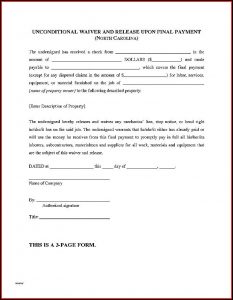 Lien Waiver Template Illinois