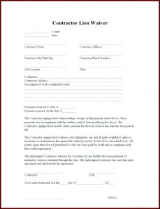 Lien Waiver Template Missouri