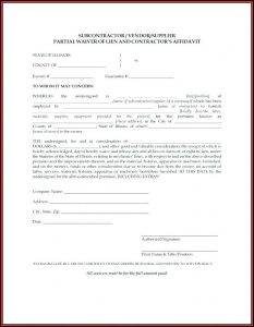 Lien Waiver Template Word