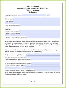 Living Will Form Alabama