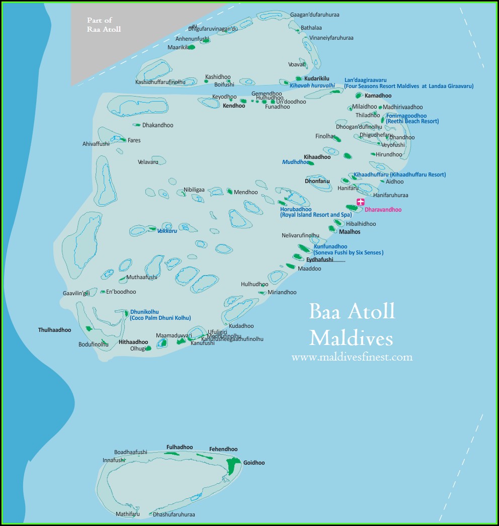 Maldives Islands Map Resorts