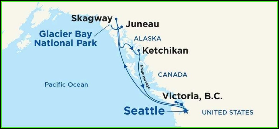 Map Of Alaska Inside Passage Cruise