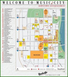 Map Of Downtown Nashville Hotels And Bars