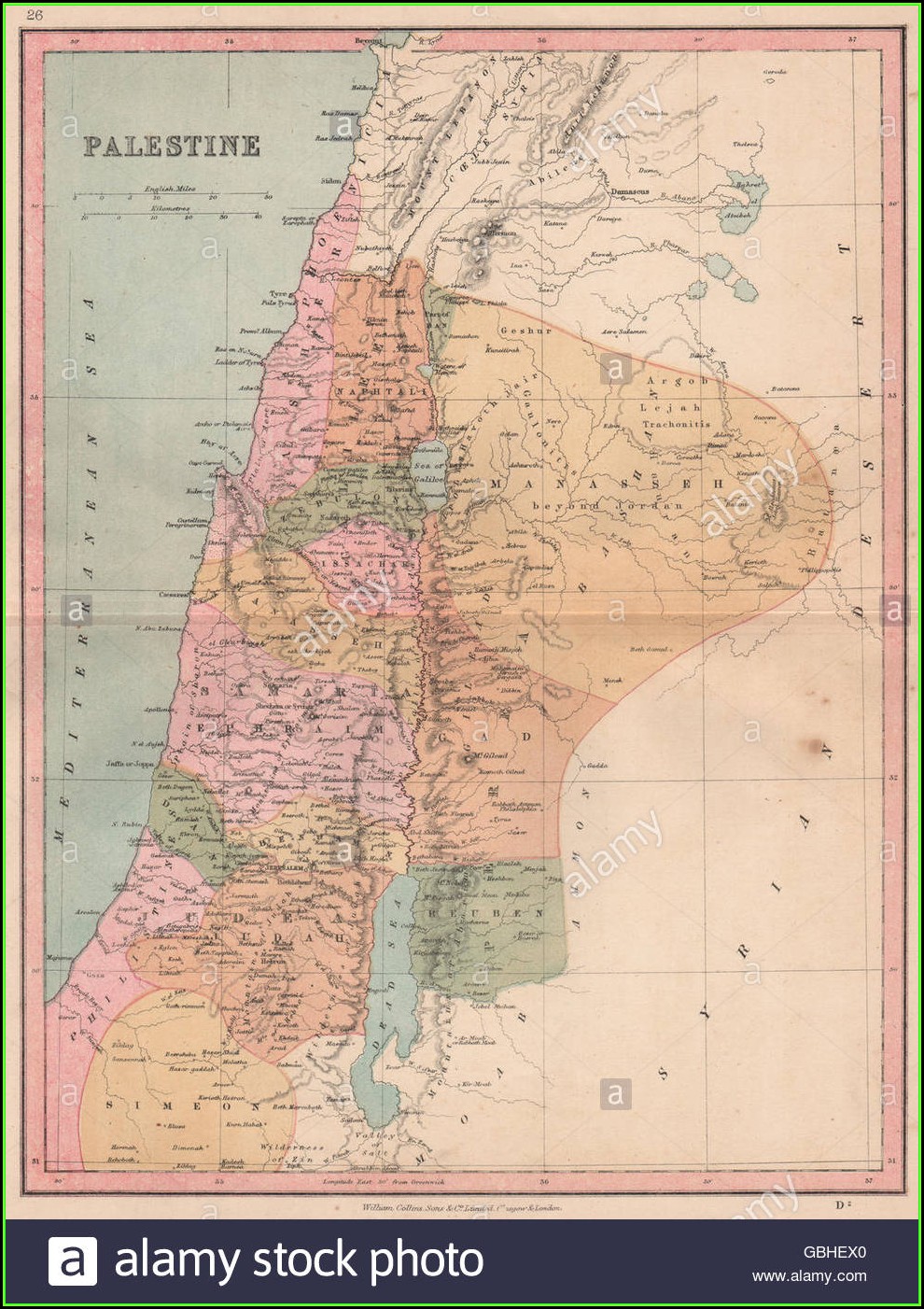 Map Of Israel Showing 12 Tribes