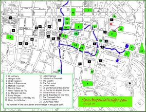 Map Of Riverwalk Hotels San Antonio