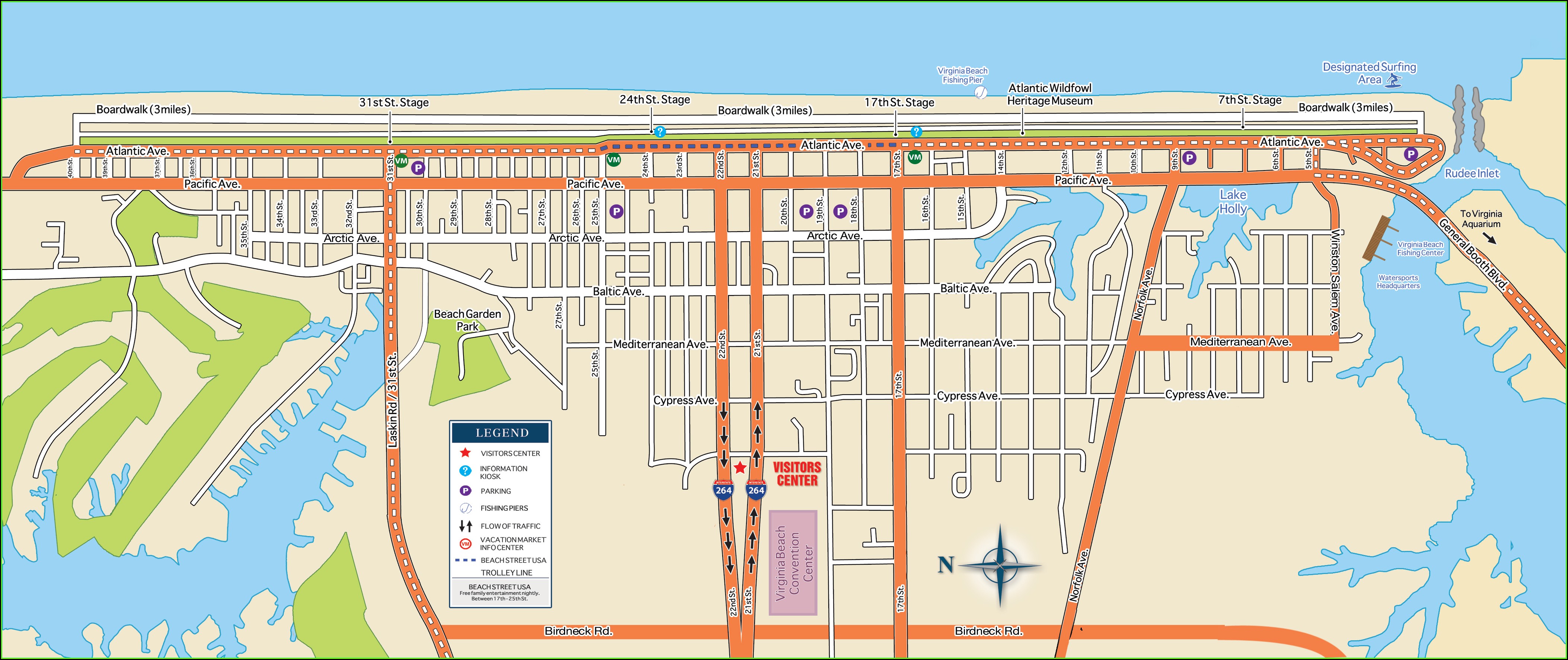 Map Of Virginia Beach Hotels On The Boardwalk