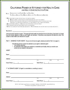Medical Durable Power Of Attorney Form California