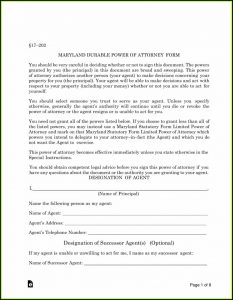Medical Durable Power Of Attorney Form Maryland