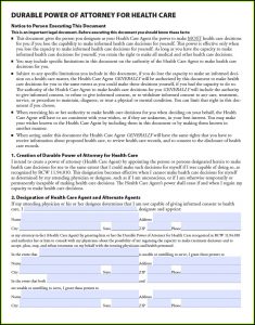 Medical Durable Power Of Attorney Form Washington State