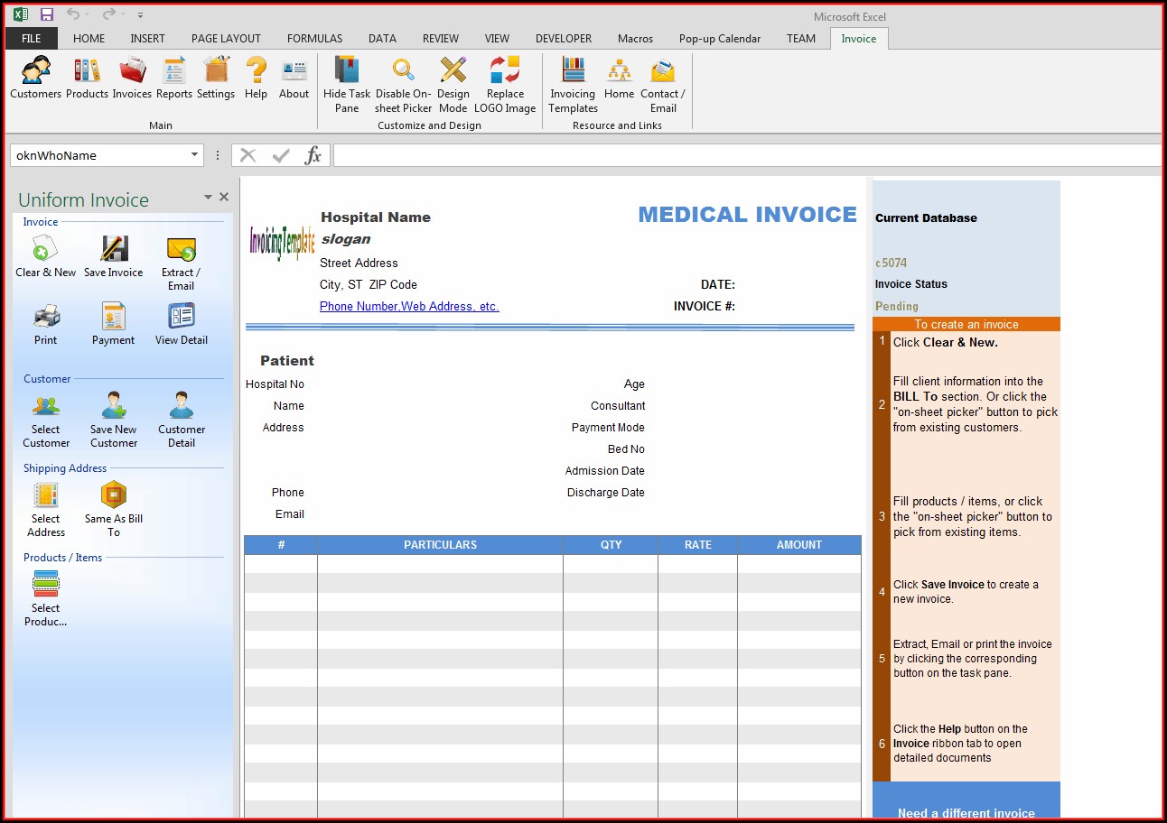 Medical Invoice Format India