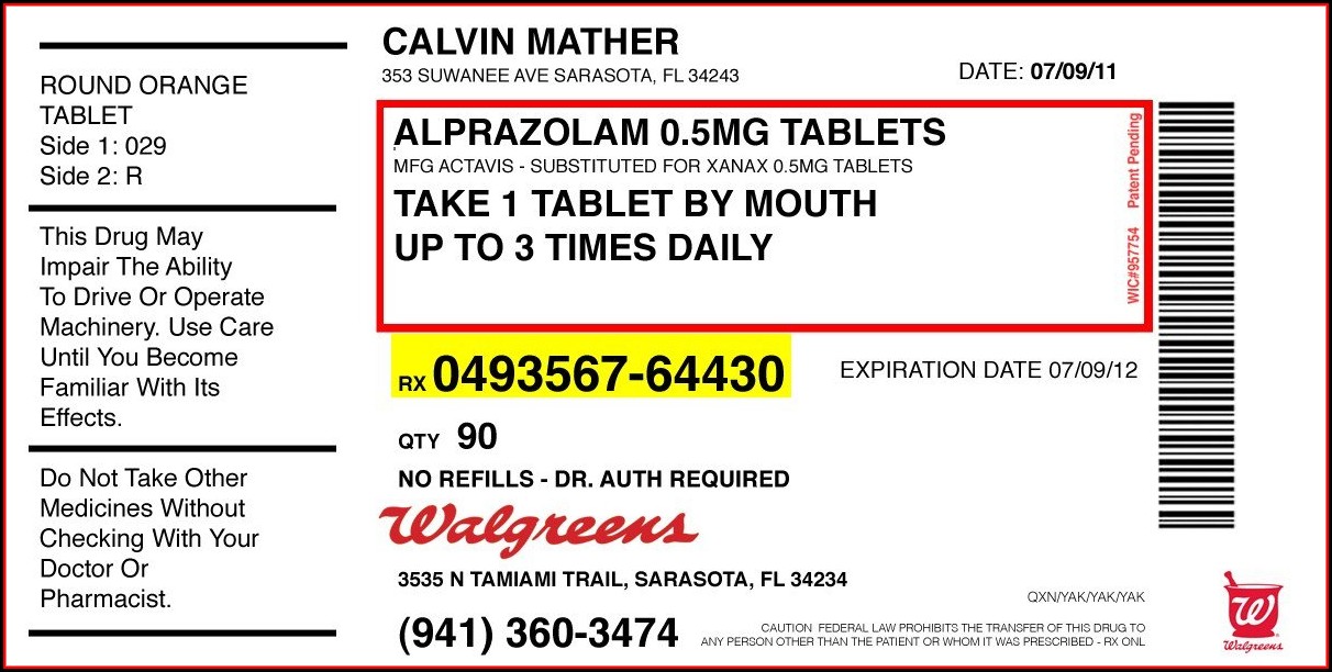 Medication Bottle Label Template
