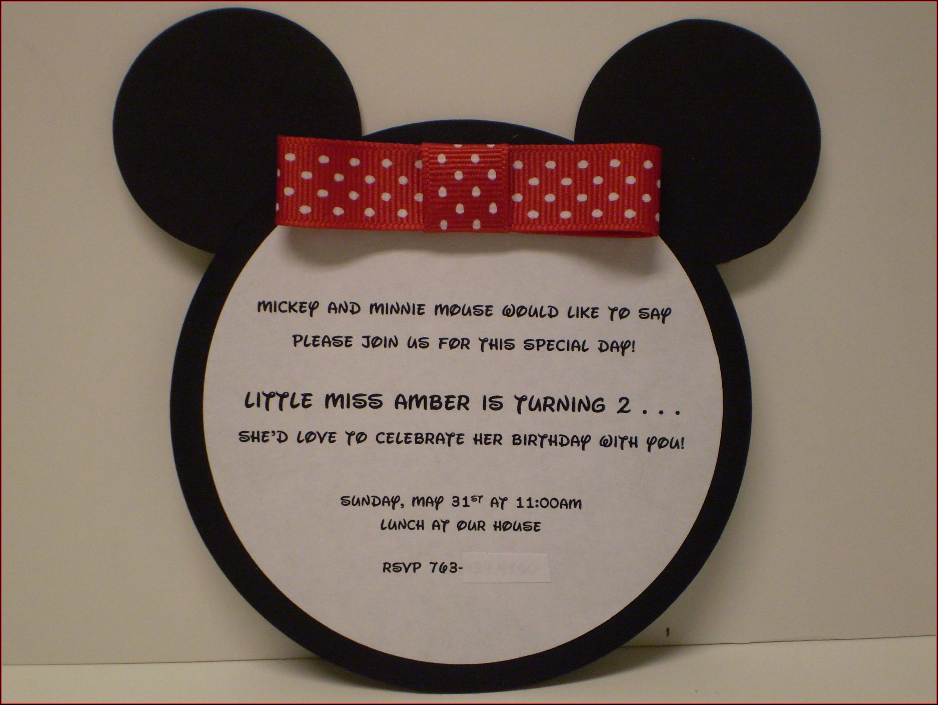 Mickey Mouse Birthday Invitation Wording