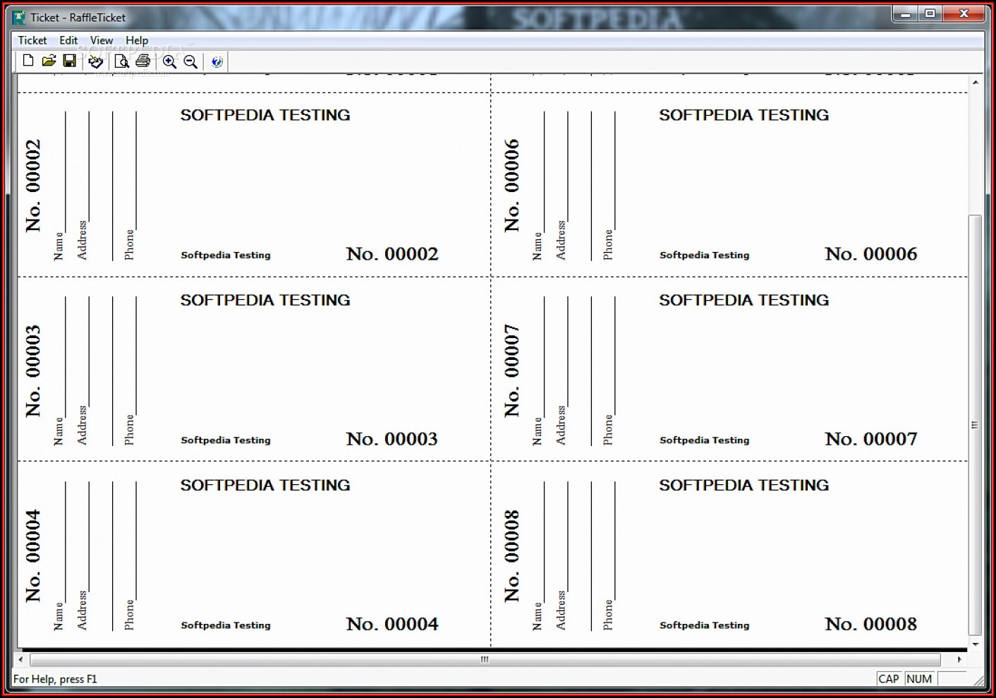 Microsoft Excel Raffle Ticket Template