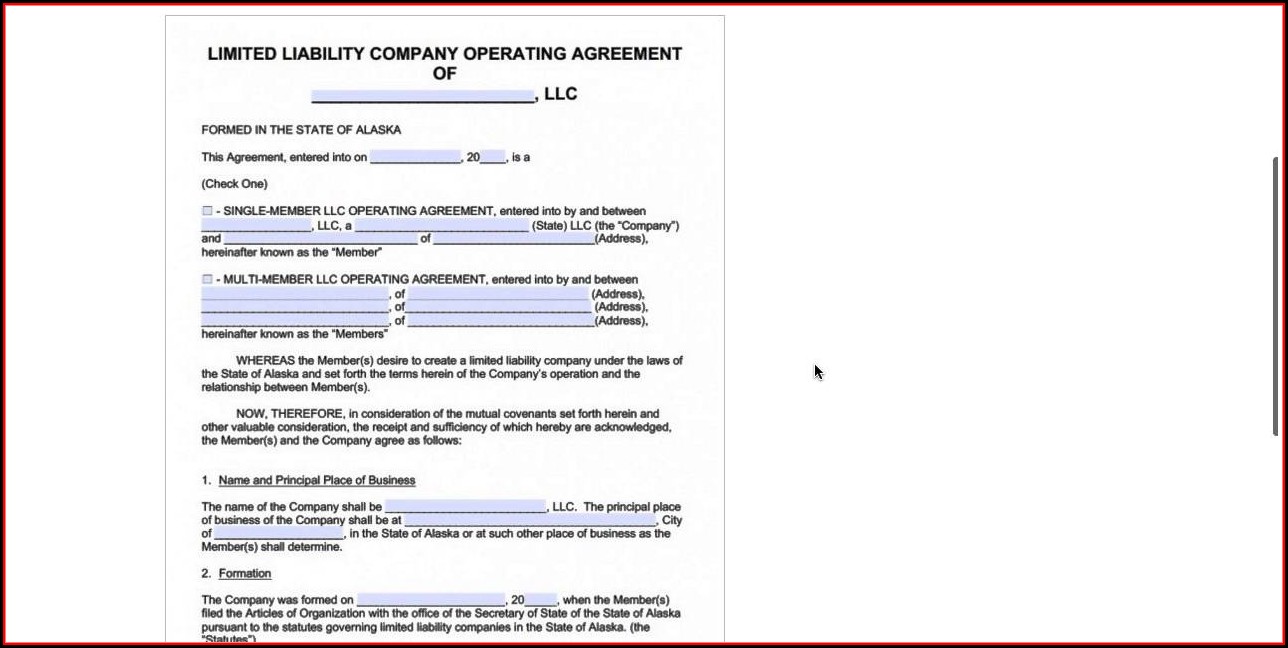 Microsoft Word Operating Agreement Template