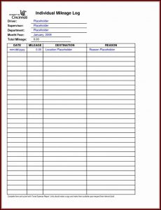 Mileage Reimbursement Template Free