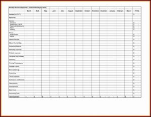 Monthly Business Expense Template Pdf