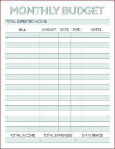 Monthly Business Expense Template Xls