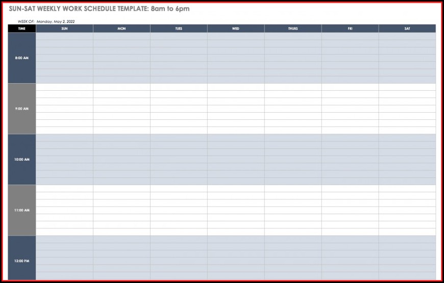 Monthly Employee Shift Schedule Template Excel