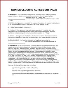 Mutual Nda Form Template