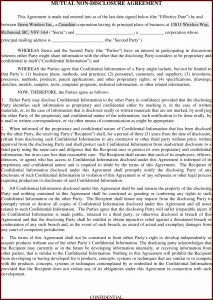 Mutual Nda Template