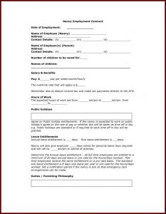 Nanny Contract Template South Africa