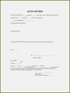 Nc Quit Claim Deed Form