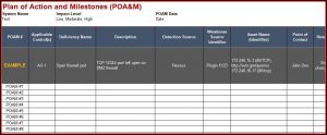 Nist 800 171 Poa&m Template