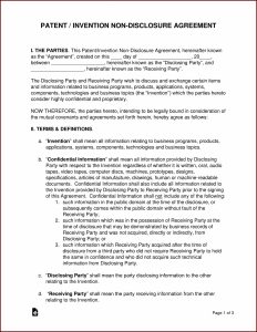 Non Disclosure Agreement Format Word