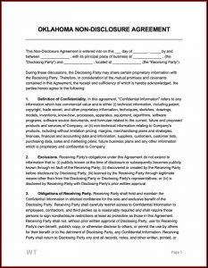 Non Disclosure Agreement Template Word