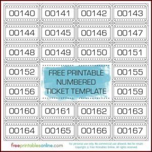 Numbered Raffle Ticket Template Free