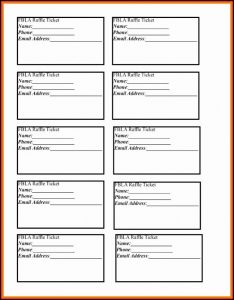 Numbered Raffle Ticket Template Publisher