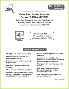 Ny State Tax Form It 201 Instructions