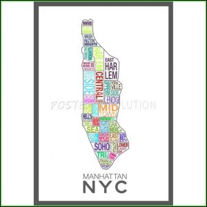 Nyc Neighborhood Map Poster