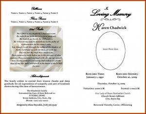 Obituary Program Layout